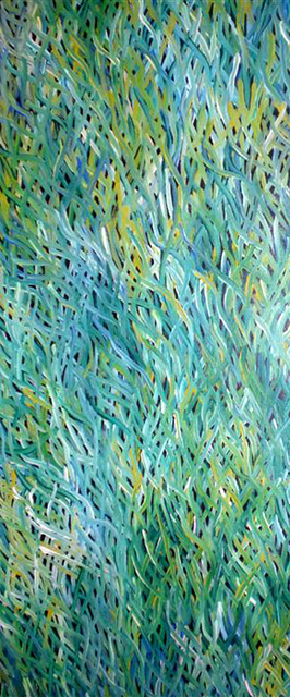 Grass SeedsThe theme Grass Seeds is depicted through a linear technique - lines sweep across the canvas