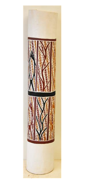 Hollow LogMade from Stringybark tree and decorated by clan designs