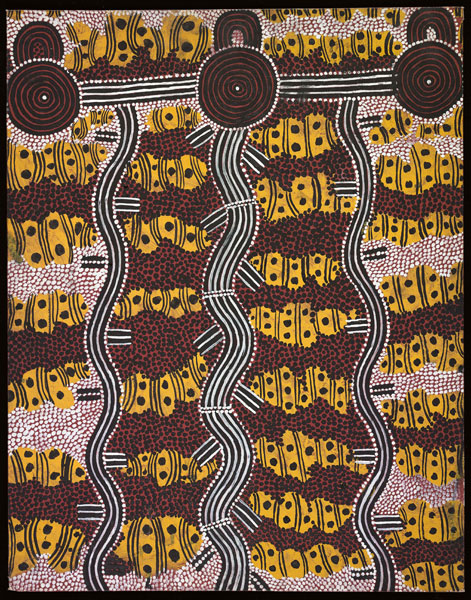 Storm Camps on the Rain Dreaming TrailThis artwork was part of a special slideshow feature for the exhibition Papunya Painting: Out of the Desert at the Australian Museum